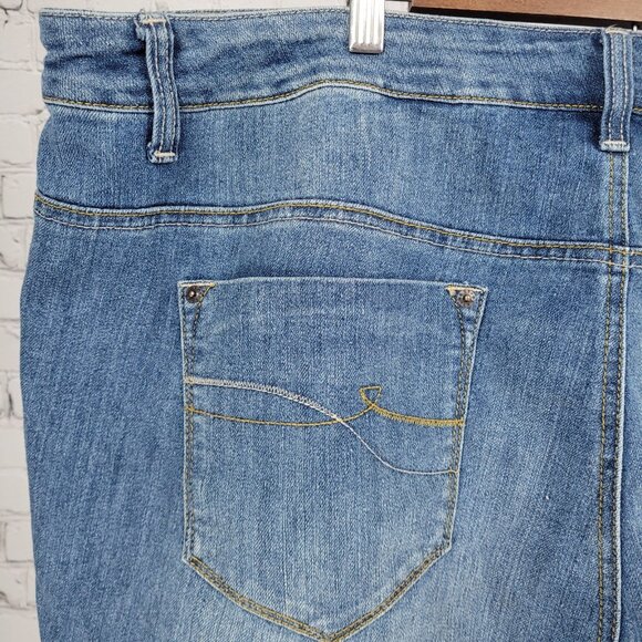 DKNY Jeans Blue Denim Spring Street Jean Mid Rise Flare 28WR (46x33) - Picture 11 of 13